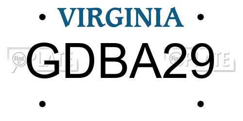 GDBA29 Virginia License Plate