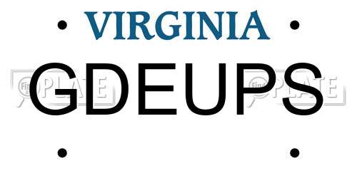 GDEUPS Virginia License Plate