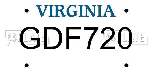 GDF720 Virginia License Plate