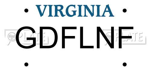 GDFLNF Virginia License Plate