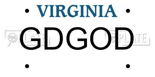 GDGOD Virginia License Plate