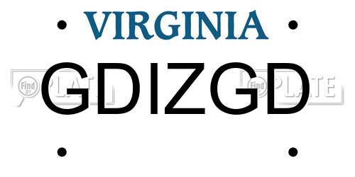 GDIZGD Virginia License Plate