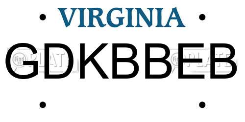 GDKBBEB Virginia License Plate