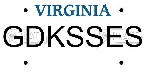 GDKSSES Virginia License Plate