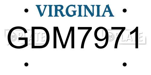 GDM7971 Virginia License Plate