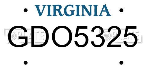 GDO5325 Virginia License Plate