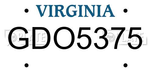 GDO5375 Virginia License Plate