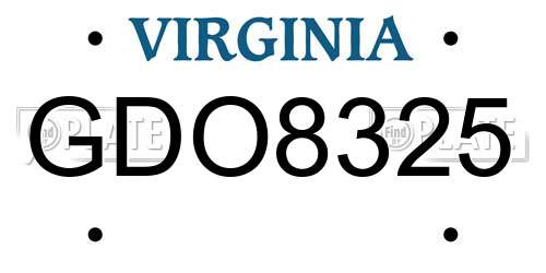 GDO8325 Virginia License Plate