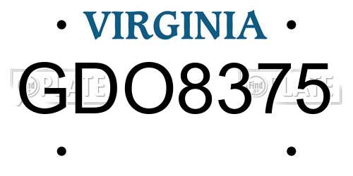 GDO8375 Virginia License Plate