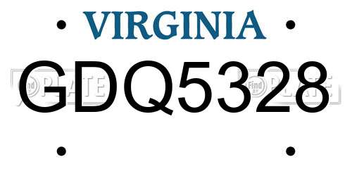 GDQ5328 Virginia License Plate