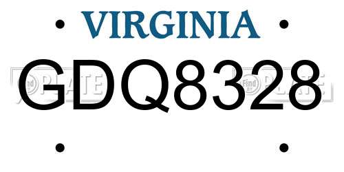 GDQ8328 Virginia License Plate