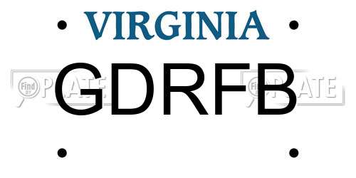 GDRFB Virginia License Plate