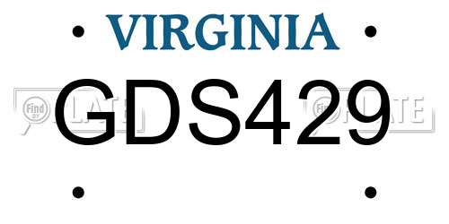 GDS429 Virginia License Plate