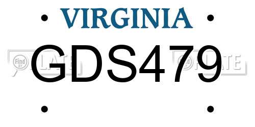 GDS479 Virginia License Plate