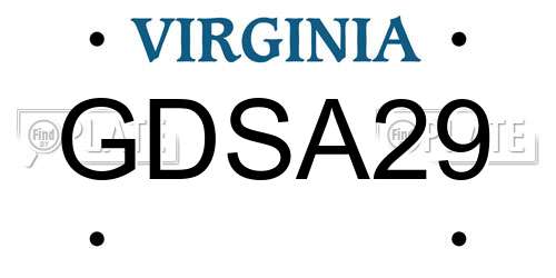 GDSA29 Virginia License Plate