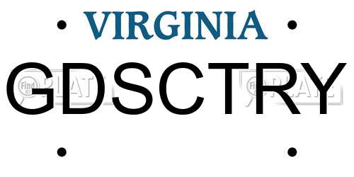 GDSCTRY Virginia License Plate