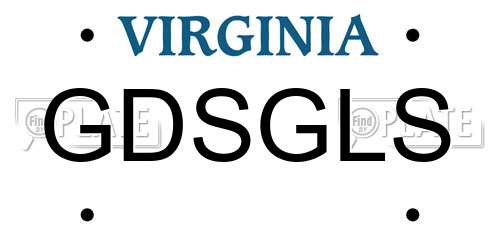 GDSGLS Virginia License Plate