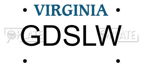 GDSLW Virginia License Plate