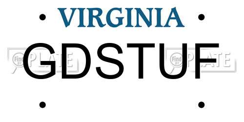 GDSTUF Virginia License Plate