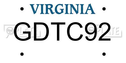 GDTC92 Virginia License Plate
