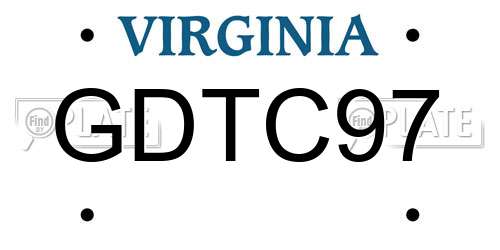GDTC97 Virginia License Plate