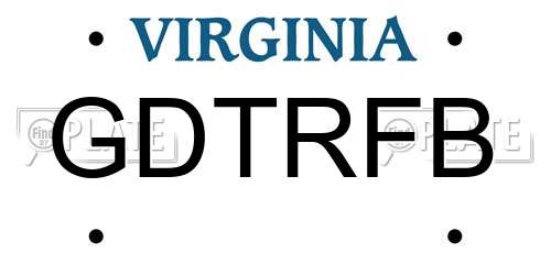 GDTRFB Virginia License Plate