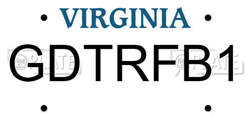 GDTRFB1 Virginia License Plate