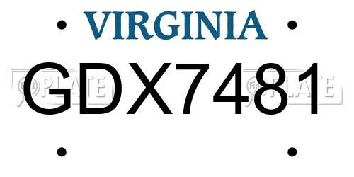 GDX7481 Virginia License Plate