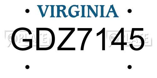 GDZ7145 Virginia License Plate