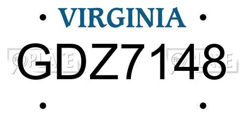 GDZ7148 Virginia License Plate