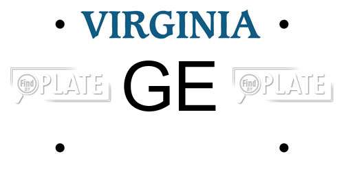 GE Virginia License Plate