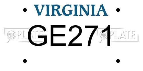 GE271 Virginia License Plate