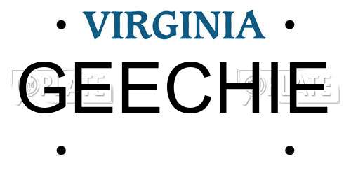 GEECHIE Virginia License Plate