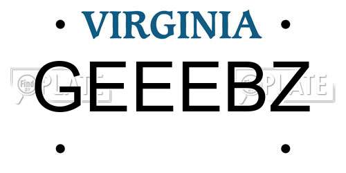GEEEBZ Virginia License Plate