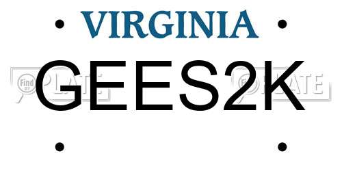 GEES2K Virginia License Plate