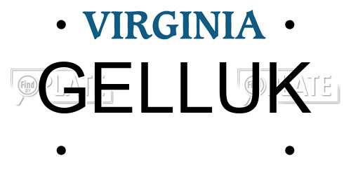 GELLUK Virginia License Plate