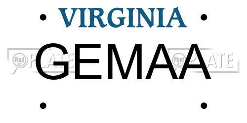 GEMAA Virginia License Plate