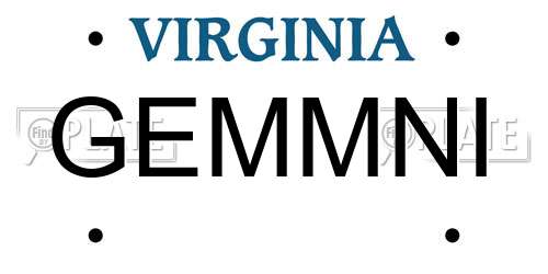 GEMMNI Virginia License Plate