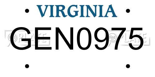 GEN0975 Virginia License Plate