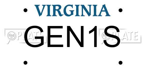 GEN1S Virginia License Plate