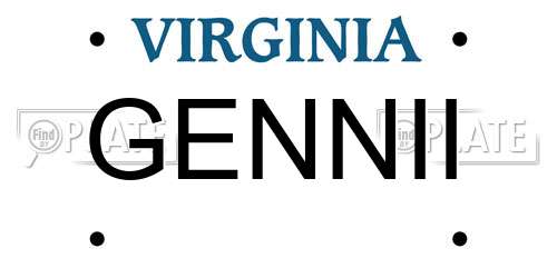 GENNII Virginia License Plate