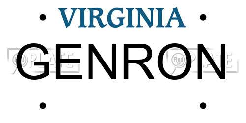 GENRON Virginia License Plate