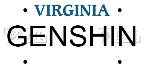 GENSHIN Virginia License Plate