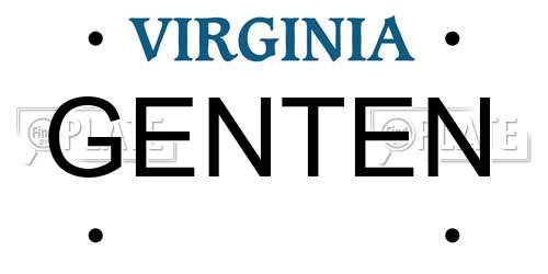 GENTEN Virginia License Plate
