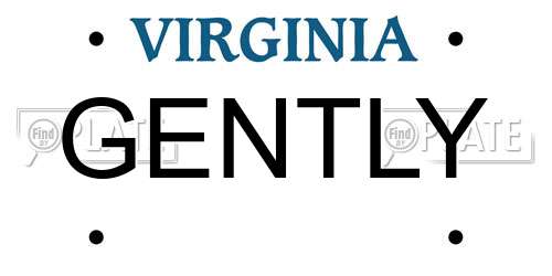 GENTLY Virginia License Plate