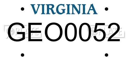 GEO0052 Virginia License Plate