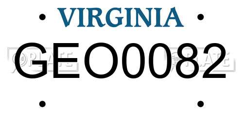 GEO0082 Virginia License Plate