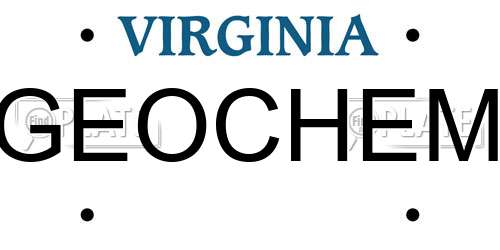GEOCHEM Virginia License Plate
