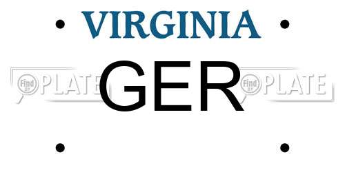 GER Virginia License Plate