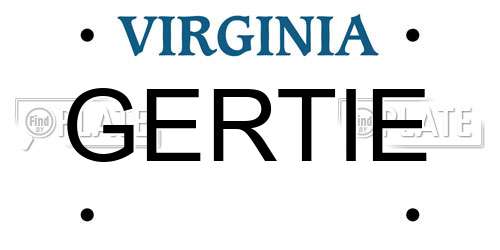 GERTIE Virginia License Plate